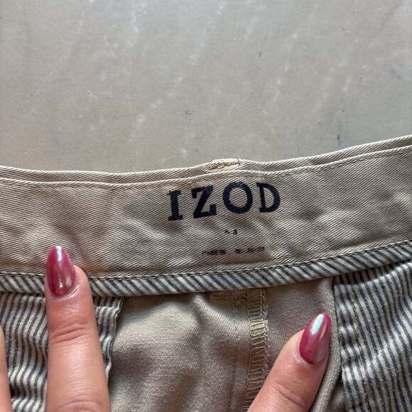 IZOD Men's Saltwater Flat Front Chino Shorts - Picture 5 of 6